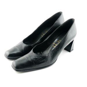 PIERRE CHUPIN de PINDIERE Womens Leather Heels Pumps Shoes 7.5 M FRANCE